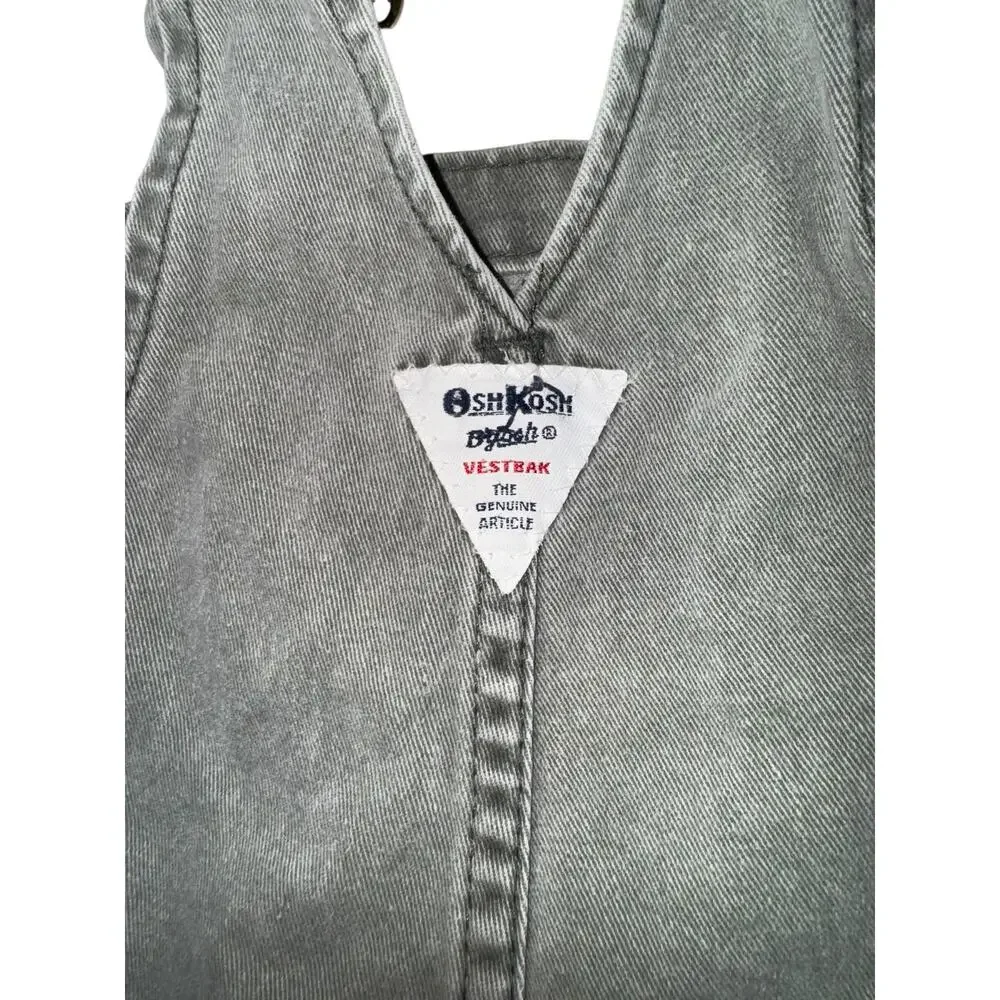 Vintage Y2K 90s Oshkosh Overalls Vestbak Patchwork Plaid Denim 24‎ Months Bear